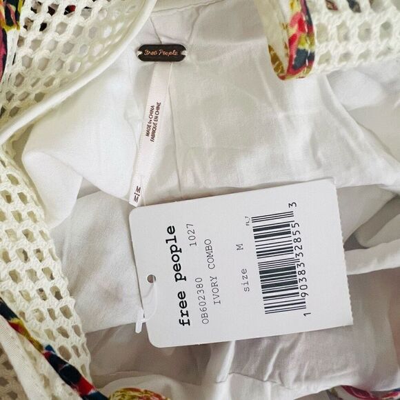 Free People Thought I was  dreaming   Womens White Ivory Sleeveless Above Knee T - Picture 7 of 9